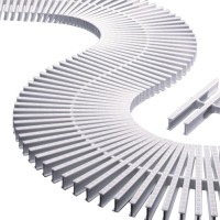 Решетка  переливная, высота 22 мм, ширина 335 мм, плaстик, цвет белый