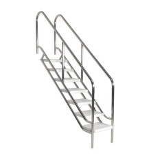 Лестница  для людей с ограниченными возможностями, 7 ступеней из пластика, поручни AISI-316